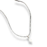 Colar masculino de aço prateado com pingente de raio Raggio Classiatti.