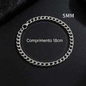 Pulseira masculina de corrente grumet média modelo Mantova com 5mm de espessura.